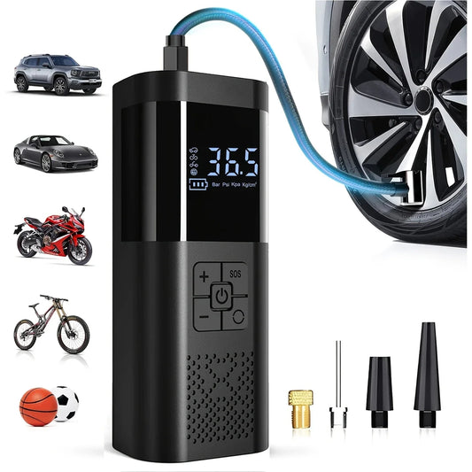 Portable Car Air Compressor 3X Faster 150PSI Cordless Tire Inflator Pump with Digital Gauge for Car Motorcycle Bike Air Pump