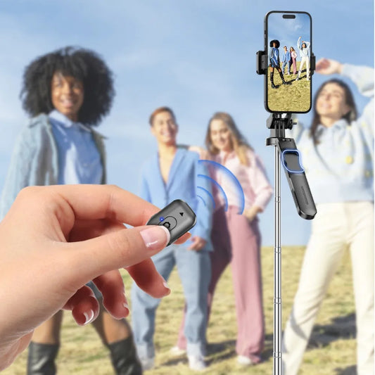 Selfie Stick Tripod with 1708mm Long Monopod Fill Light, Bluetooth Remote, 360° Rotation, 1/4 Interface, for mobile phone